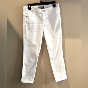 "Ab"solution® High Rise White Denim Ankle Length Jeans- size 8P